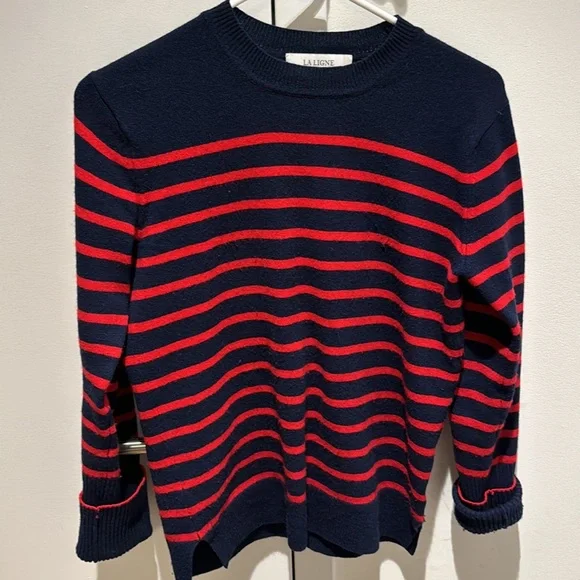 LA LIGNE Lean Lines striped cashmere sweater XS